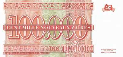 Zaire - 100.000  Nouveaux Zaires (#077_UNC)
