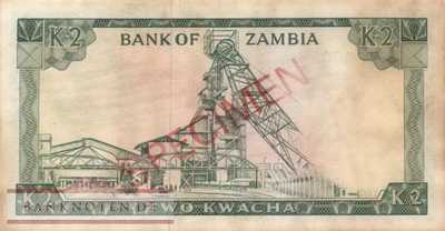 Zambia - 2 Kwacha  - SPECIMEN (#011cS_F)