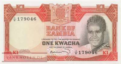 Sambia - 1  Kwacha (#016a_UNC)