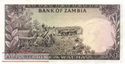 Zambia - 1  Kwacha (#019a_VF)