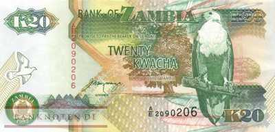 Zambia - 20  Kwacha (#036b_XF)