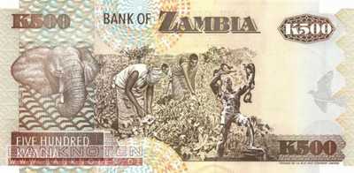 Zambia - 500  Kwacha (#039b_UNC)
