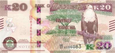 Zambia - 20  Kwacha (#059d_UNC)
