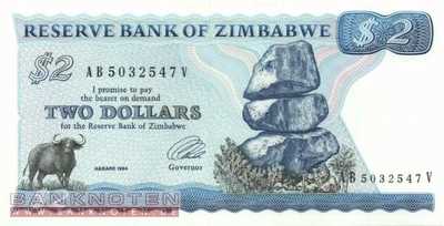 Zimbawe - 2 Dollars (#001d_UNC)