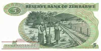 Zimbabwe - 5  Dollars (#002b_UNC)