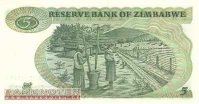 Zimbabwe - 5  Dollars (#002c_UNC)