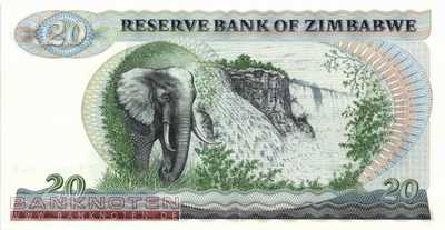 Zimbabwe - 20  Dollars (#004d_UNC)