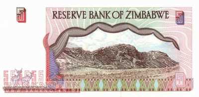 Zimbawe - 5 Dollars (#005b_UNC)