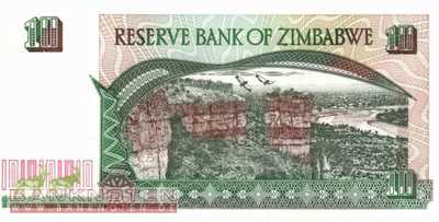 Zimbabwe - 10  Dollars (#006_UNC)