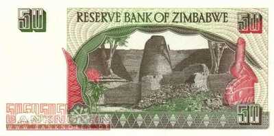 Zimbabwe - 50 Dollars (#008_UNC)