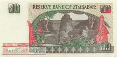 Zimbabwe - 50  Dollars (#008_XF)