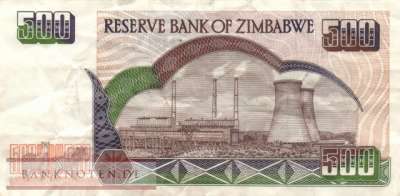 Zimbabwe - 500  Dollars (#011a_F)