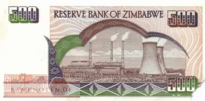 Zimbabwe - 500  Dollars (#011a_G)