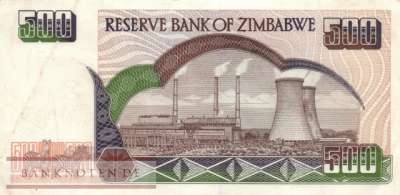 Zimbabwe - 500  Dollars (#011a_VF)
