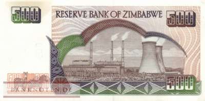 Zimbabwe - 500  Dollars (#011b_AU)