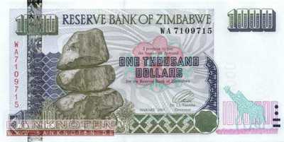 Zimbabwe - 1.000  Dollars (#012a_UNC)