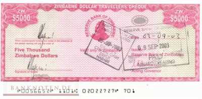 Zimbabwe - 5.000  Dollars (#016_UNC)