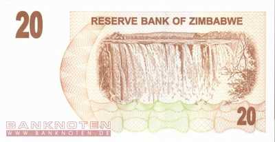 Zimbawe - 20  Dollars (#040_UNC)