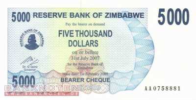 Zimbabwe - 5.000  Dollar (#045_UNC)