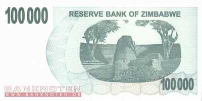 Zimbabwe - 100.000  Dollar (#048b_UNC)