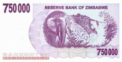 Zimbabwe - 750.000  Dollars (#052_UNC)