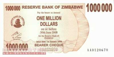 Zimbawe - 1 Million Dollars (#053_UNC)