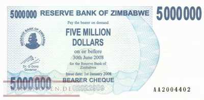 Zimbabwe - 5 Millionen Dollars (#054_UNC)