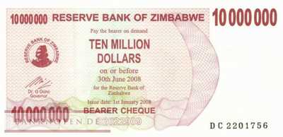 Zimbabwe - 10 Millionen Dollars (#055b_UNC)