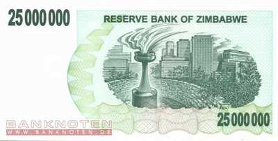 Zimbabwe - 25 Millionen Dollars (#056_UNC)