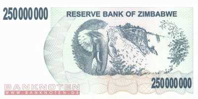 Zimbabwe - 250 Millionen Dollars (#059_UNC)