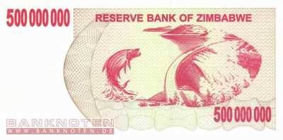 Zimbabwe - 500 Millionen Dollars - Ersatzbanknote (#060R_UNC)