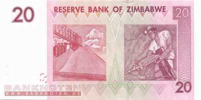 Zimbabwe - 20  Dollars (#068_UNC)