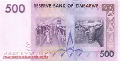 Zimbabwe - 500  Dollars (#070_UNC)