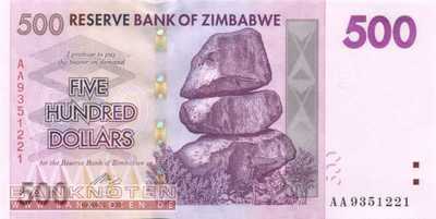 Zimbabwe - 500  Dollars (#070_UNC)