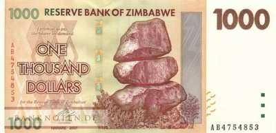 Zimbabwe - 1.000  Dollars (#071_UNC)