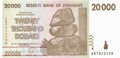 Zimbabwe - 20.000  Dollars (#073a_UNC)