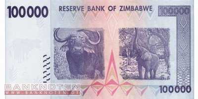 Zimbabwe - 100.000  Dollars (#075_UNC)