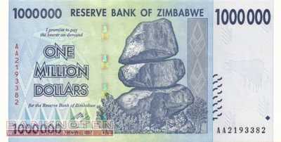 Zimbabwe - 1 Million Dollars (#077_UNC)