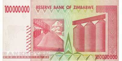 Zimbabwe - 100 Million Dollars (#080_UNC)