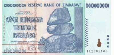 Zimbabwe - 100 Billionen Dollars (#091_UNC)