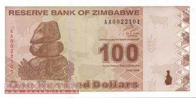 Zimbabwe - 100  Dollars (#097_UNC)