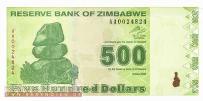 Zimbabwe - 500 Dollars (#098_UNC)