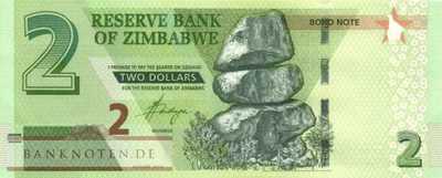 Zimbabwe - 2  Dollars - Ersatzbanknote (#099a-1R_UNC)