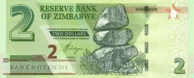 Zimbabwe - 2  Dollars (#099a-1_UNC)