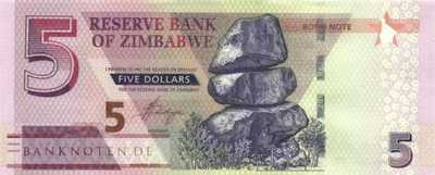 Zimbabwe - 5  Dollars (#100a-2_UNC)