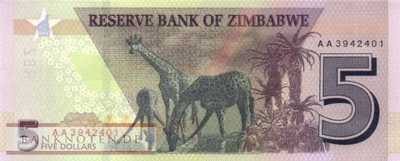 Zimbabwe - 5  Dollars (#102a_UNC)