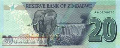 Zimbabwe - 20  Dollars (#104a_UNC)