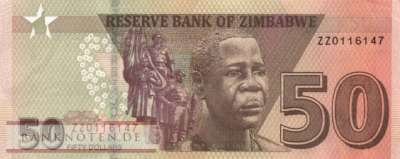 Zimbabwe - 50  Dollars - Replacement (#105aR_UNC)