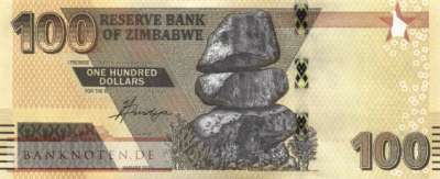 Zimbabwe - 100  Dollars - Replacement (#106aR_UNC)