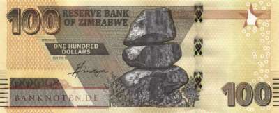 Zimbabwe - 100  Dollars (#106a_UNC)